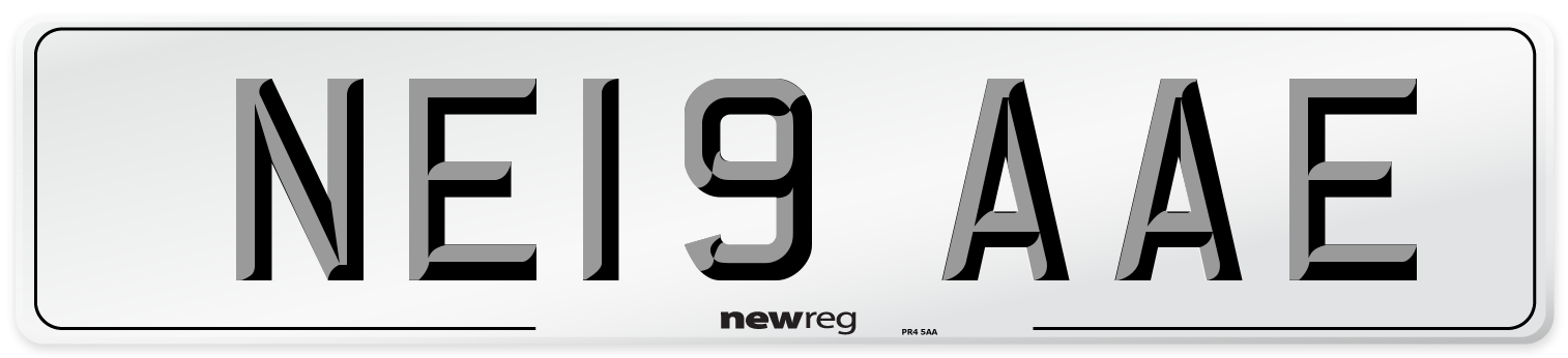 NE19 AAE Number Plate from New Reg